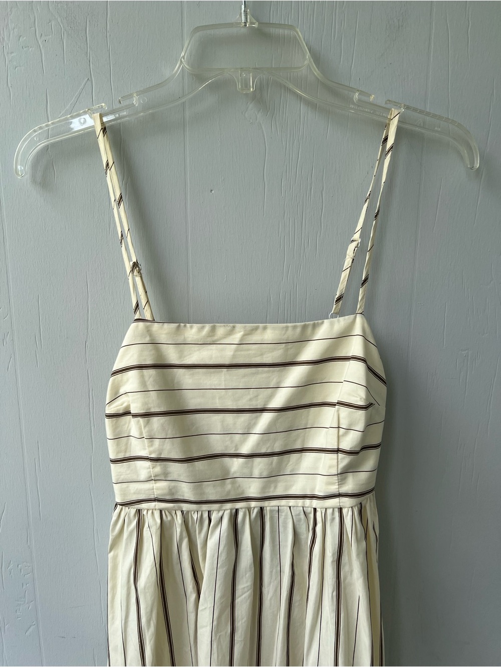 Petal & Pup Cream Maxi Dress with Thin Brown Stripes - Picture 7 of 16